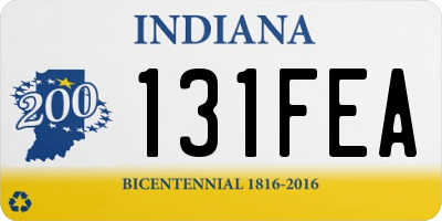 IN license plate 131FEA