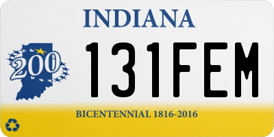 IN license plate 131FEM