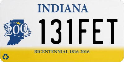 IN license plate 131FET