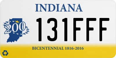 IN license plate 131FFF