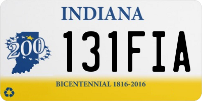 IN license plate 131FIA