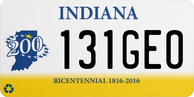 IN license plate 131GEO