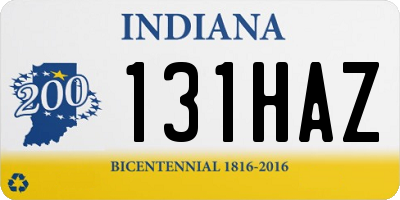IN license plate 131HAZ