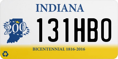 IN license plate 131HBO