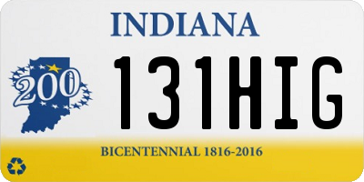 IN license plate 131HIG