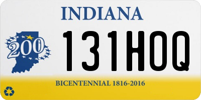 IN license plate 131HOQ