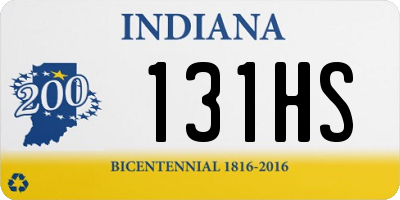 IN license plate 131HS