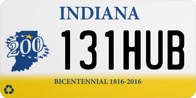 IN license plate 131HUB