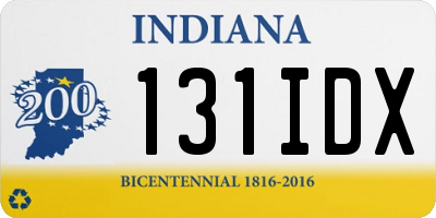 IN license plate 131IDX