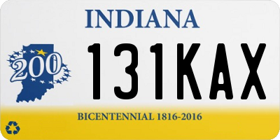 IN license plate 131KAX