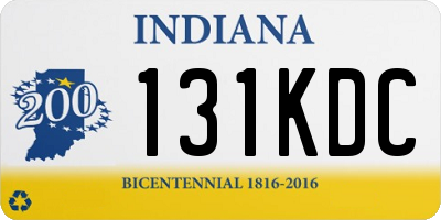 IN license plate 131KDC