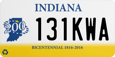 IN license plate 131KWA