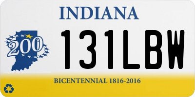 IN license plate 131LBW