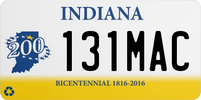 IN license plate 131MAC