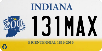 IN license plate 131MAX