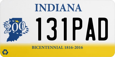 IN license plate 131PAD