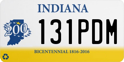 IN license plate 131PDM