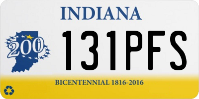 IN license plate 131PFS