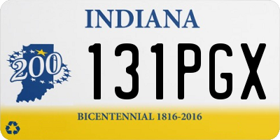IN license plate 131PGX
