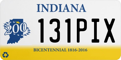 IN license plate 131PIX