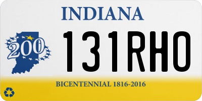IN license plate 131RHO