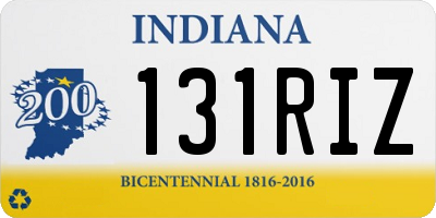 IN license plate 131RIZ