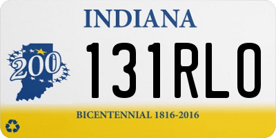 IN license plate 131RLO