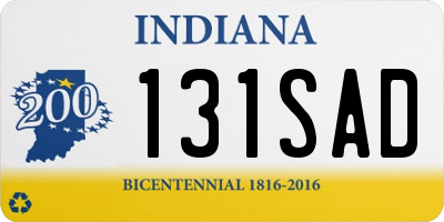IN license plate 131SAD