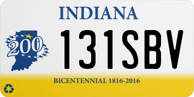 IN license plate 131SBV