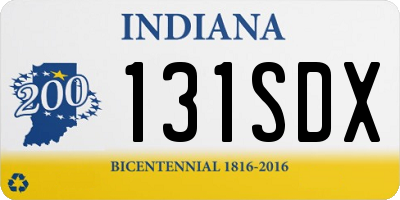 IN license plate 131SDX