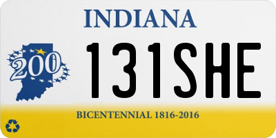 IN license plate 131SHE