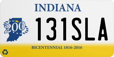 IN license plate 131SLA