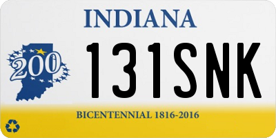IN license plate 131SNK
