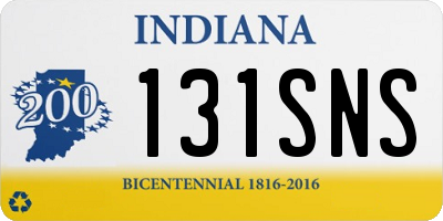 IN license plate 131SNS