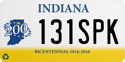 IN license plate 131SPK