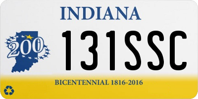 IN license plate 131SSC