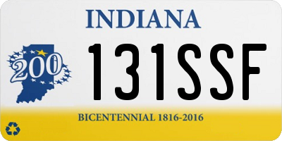 IN license plate 131SSF