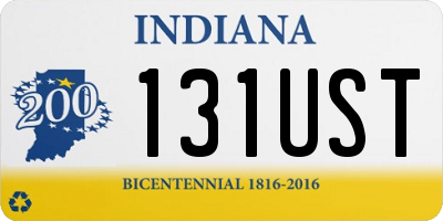IN license plate 131UST