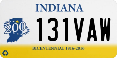 IN license plate 131VAW