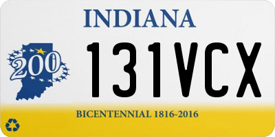 IN license plate 131VCX
