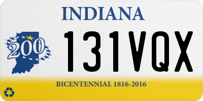 IN license plate 131VQX