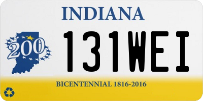 IN license plate 131WEI