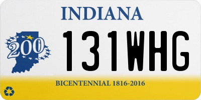 IN license plate 131WHG