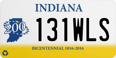 IN license plate 131WLS