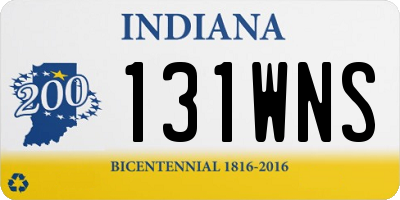 IN license plate 131WNS
