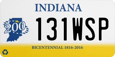 IN license plate 131WSP