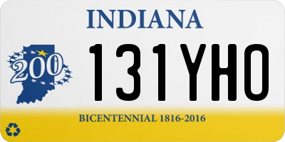 IN license plate 131YHO