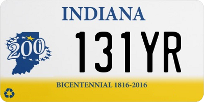 IN license plate 131YR