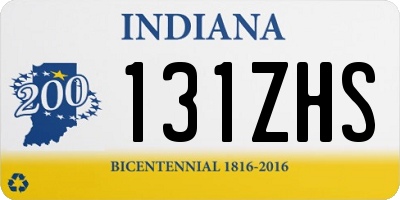 IN license plate 131ZHS