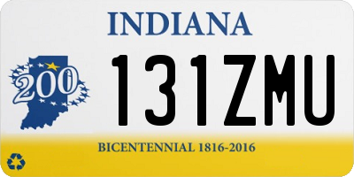 IN license plate 131ZMU
